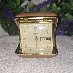 Vintage Beige Travel Alarm Clock